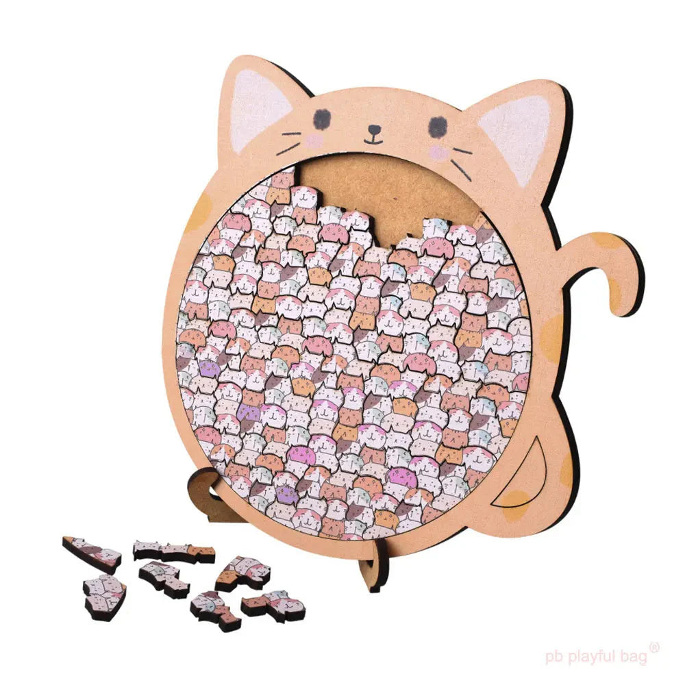Skanto | Wooden Cat Craze Trekunst Puslespill