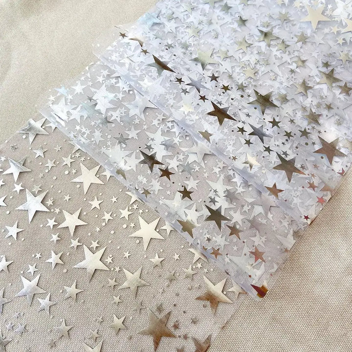 Skanto | Funklende Bordløper "StellaLuxe" | Gull, Roségull eller Sølv | Metallisk Glitrende Nettløper med Stjernesymbolmønster | For Fester & Middagsdekorasjon