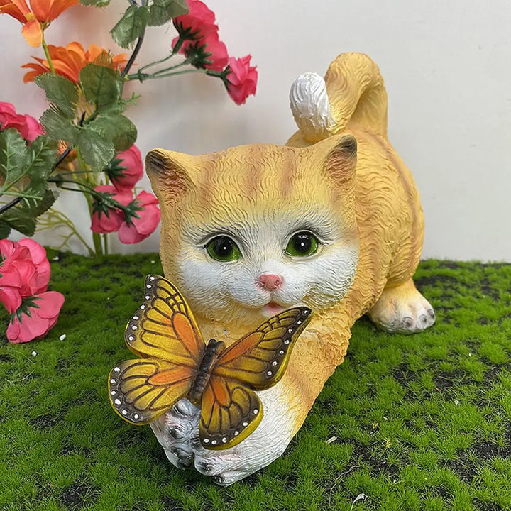 Skanto | Sommerfuglfangende katt Harpiks dekorativ lampe