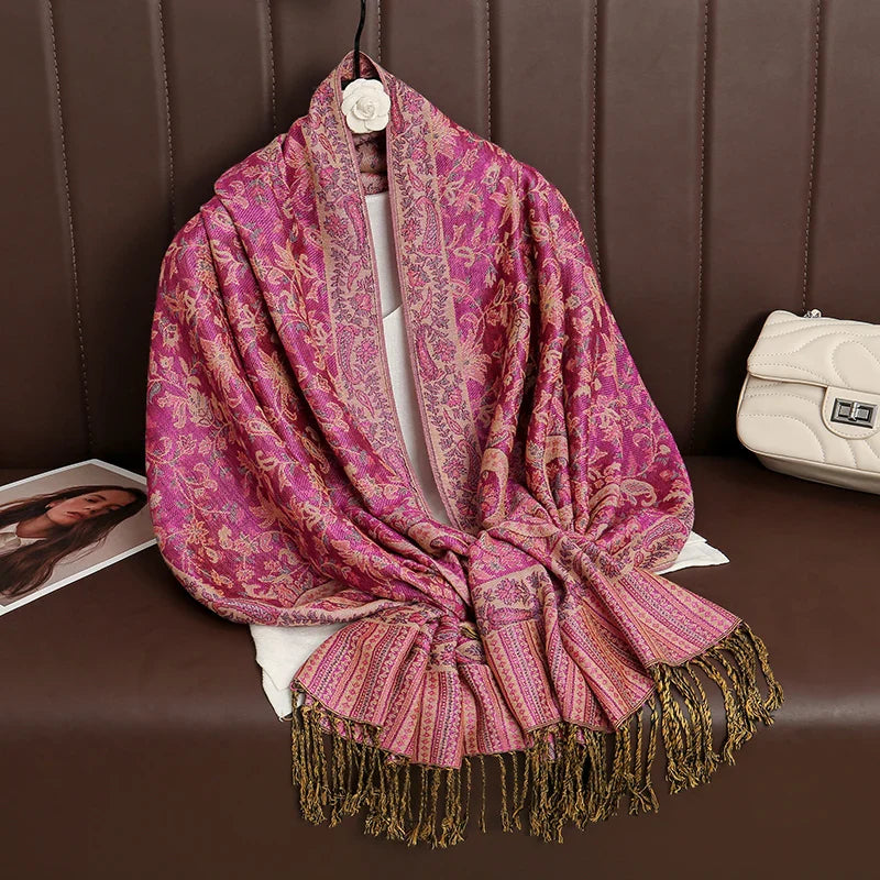 Skanto | Élégancea | Dame skjerf | Cashmere følelse | 70 × 190 cm | Luksus trykk & varm