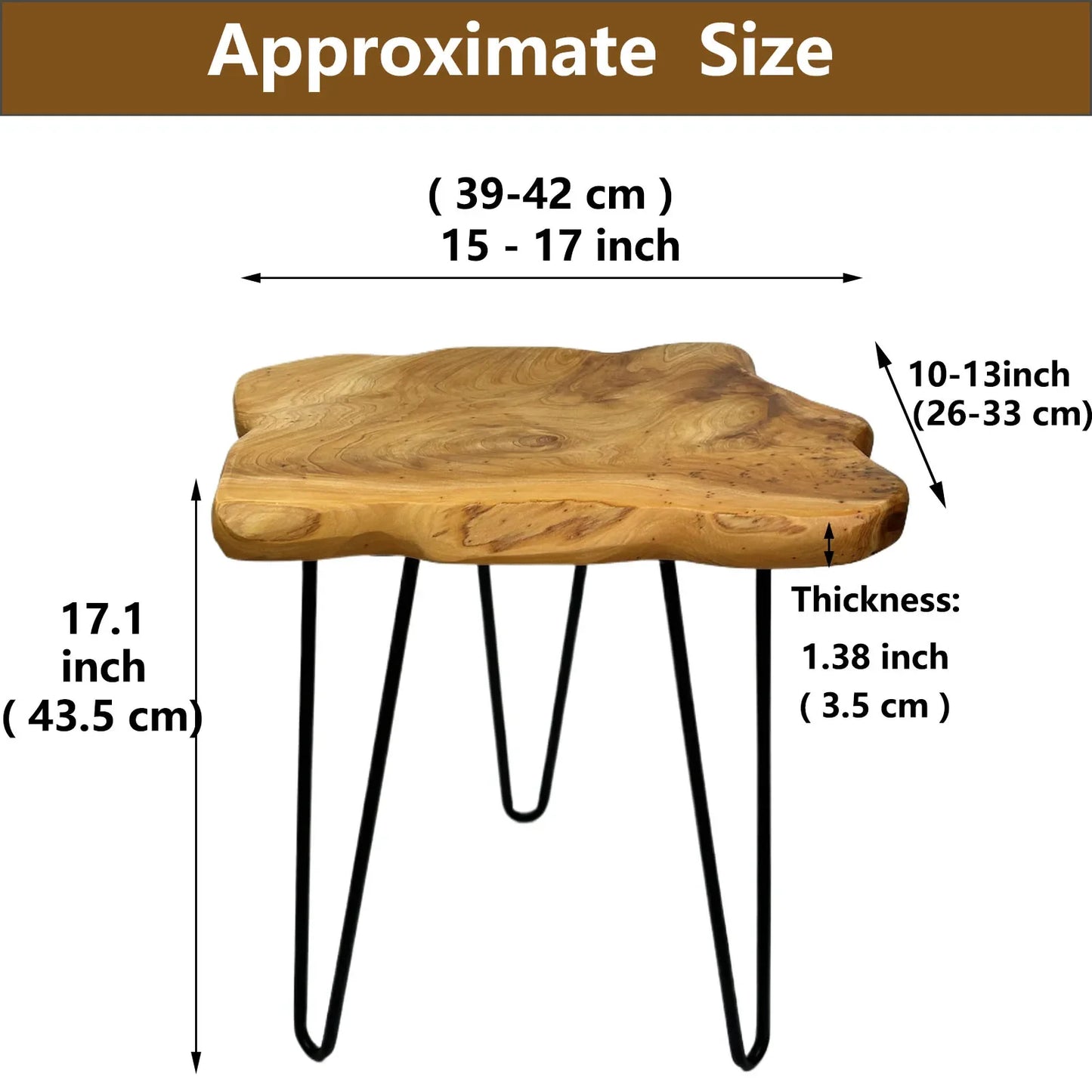 Norvo | Tre Sidebord med Naturlig Kant Nattbord Plantebord