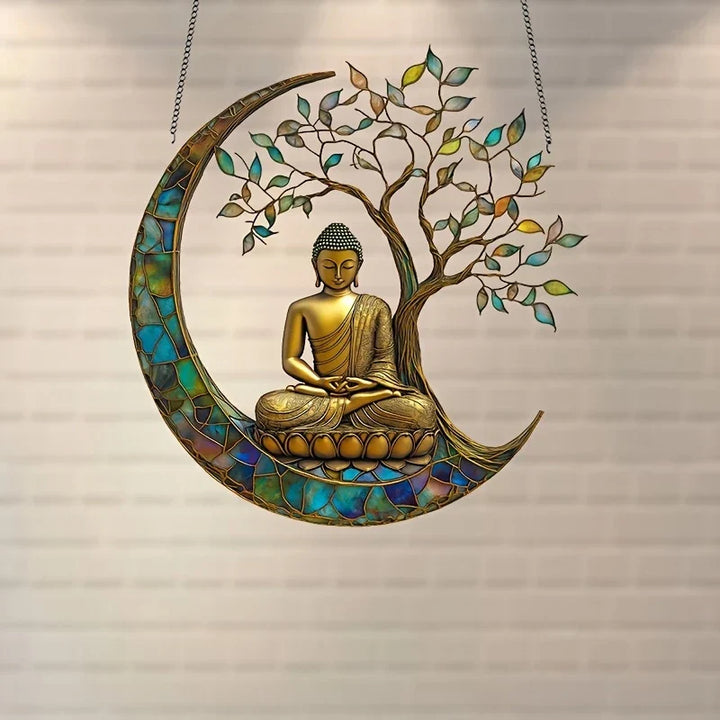 Skanto | Akryl Solfanger ZenLight | 2D Buddha Dekor | Vindu- & Boligtilbehør | Spirituell Romdesign