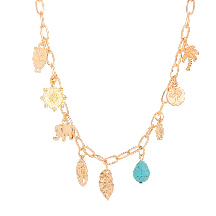 Skanto | Paperclip Tropical Charm Necklace