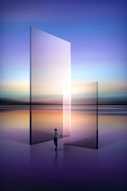 Modern Geometric Architectural Landscape Wall Art Fine Art Canvas Prints Pictures for Studio Home Office Entryway Inspiring Art Decor | Skanto