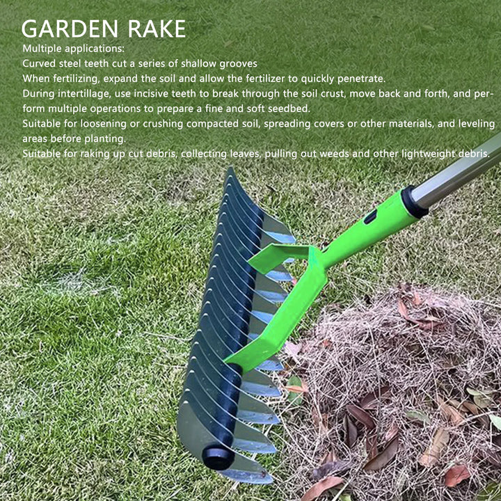 Skanto | RasenPro Rake Head | Gress Scarifier Rustfritt Stål | Bøyd Tinner | For Mose, Blader & Jordpleie