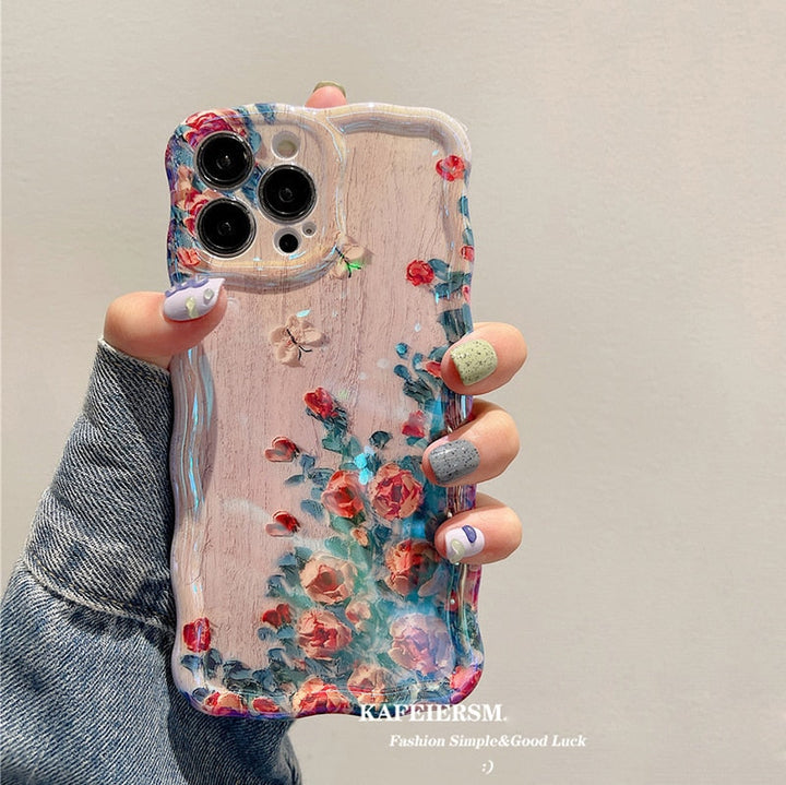 Skanto | Blossom Glow Blomster Mønster iPhone Etui