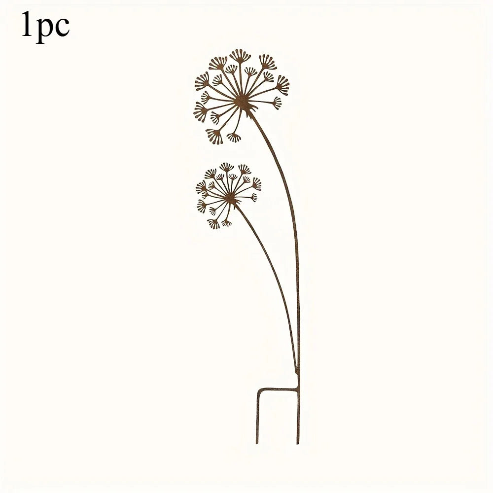 Norvo | Florandis Metall Hagepinn Blomst | Dekorativ Pinn for Balkong, Seng & Blomsterpotte | Værbestandig & Detaljert