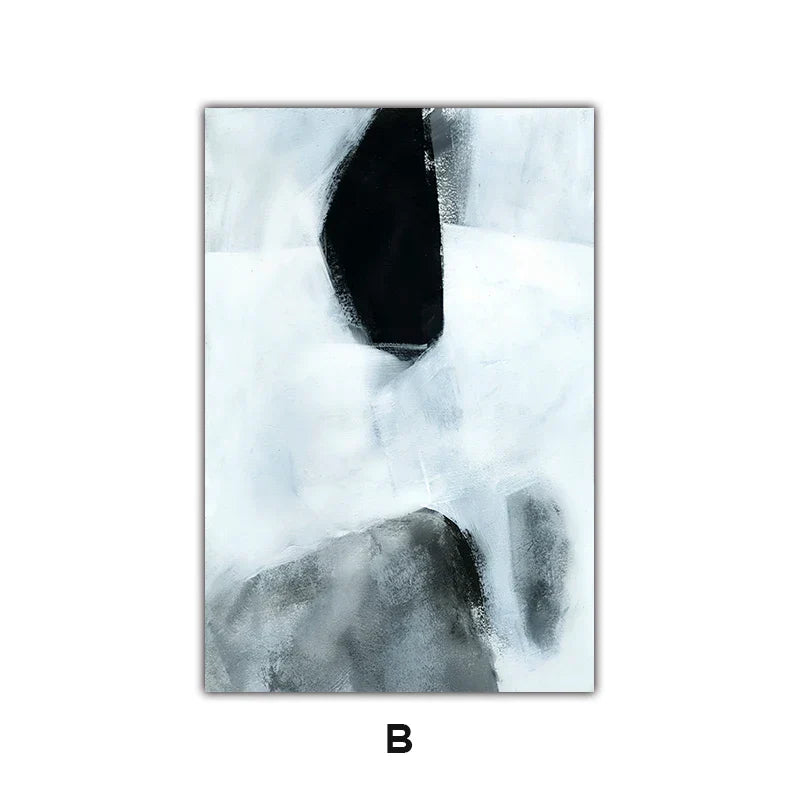 Dark Stones Abstract Wall Art Fine Art Canvas Prints Nordic Images For Modern Apartment Living Room Home Office Decor | Skanto