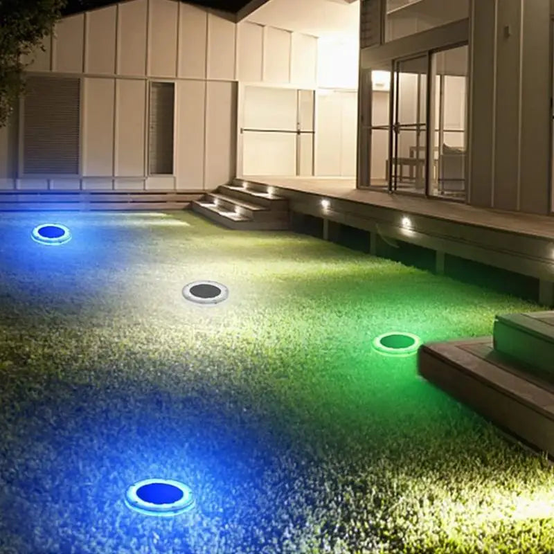 Skanto | AquaGlow Solar Pool Light | Flytende & Vanntett | Blå LED | 11,6×2,5 cm