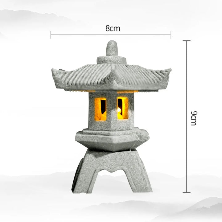 Skanto | Mini-Pagoda ZenStone | Sandstein Dekorasjon | For Hage, Bonsai & Zen Oaser | Håndlaget