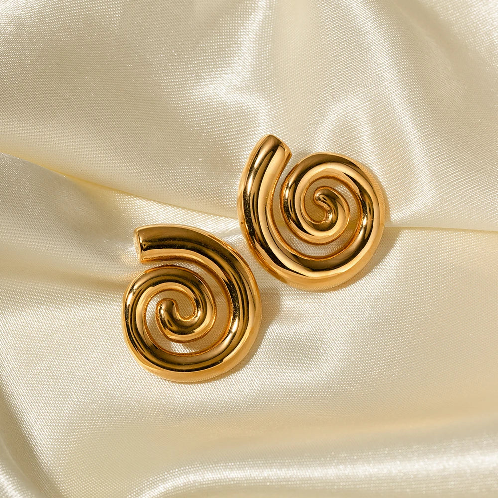 Skanto | 18k Polert Spiral Øredobber