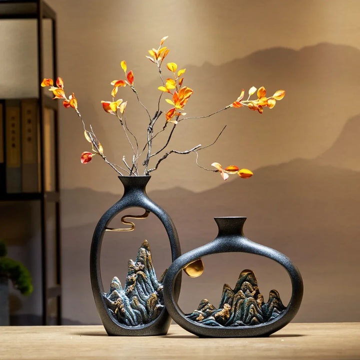 Skanto | Detaljerte fjellmønstre i en elegant vase
