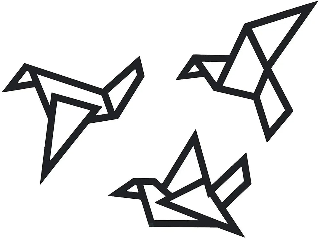 Set of 3Pcs Iron Geometric Birds 3D Wall Decoration For Nordic Living Room Dining Room Bedroom Wall Decor | Skanto