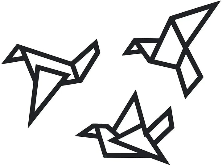 Set of 3Pcs Iron Geometric Birds 3D Wall Decoration For Nordic Living Room Dining Room Bedroom Wall Decor | Skanto