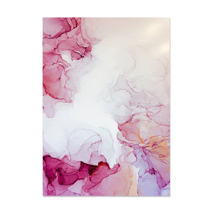Abstract Minimalist Pink Ink Marble Print Wall Art Fine Art Canvas Prints Pictures For Living Room Bedroom Hotel Room Art Decor | Skanto