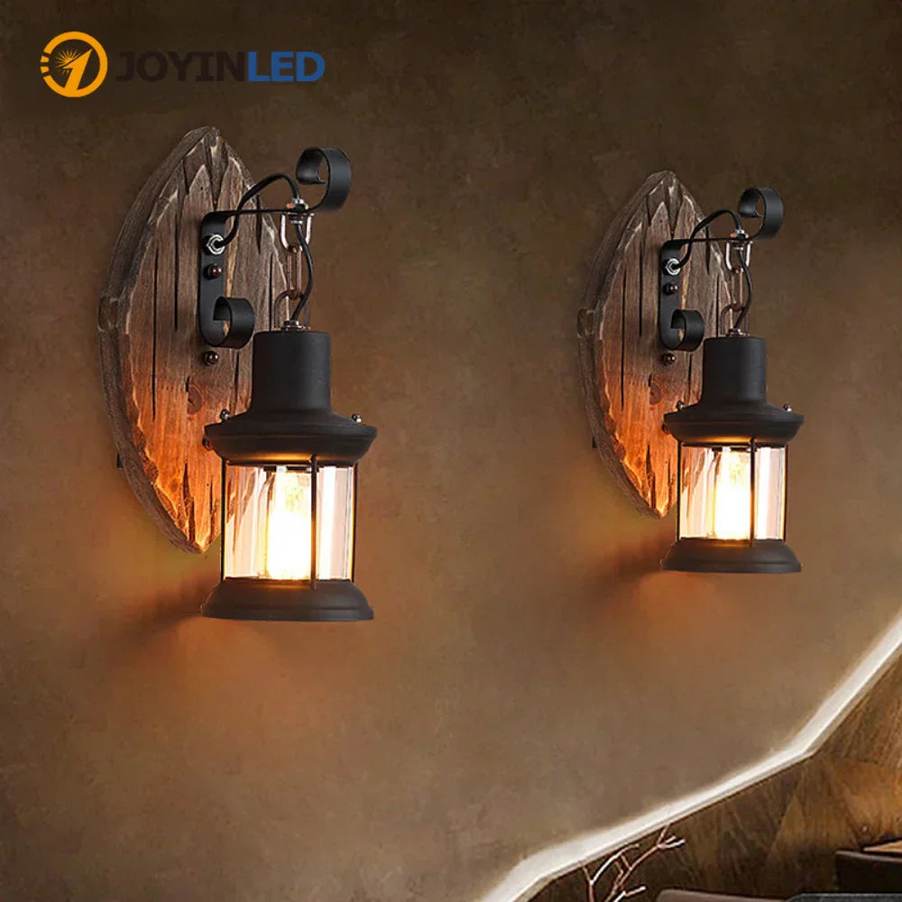 Skanto | Retro Lantern Lamp Industriell Lantern Vegglampe