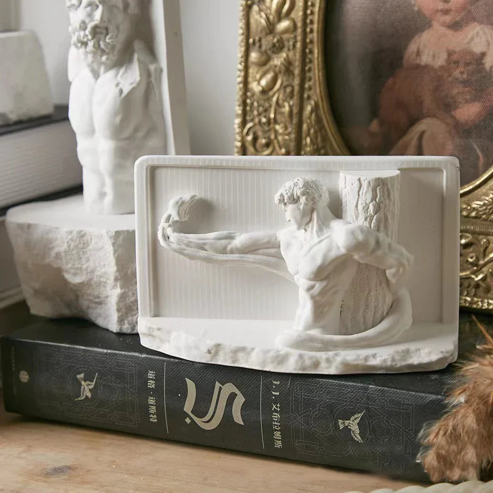Skanto | Nordisk INS Stil Karakter Gips Statue DIY Malt Skisse Fotografi Rekvisitter Bord Dekorasjoner Hjem Kunst Gips Dekorasjon
