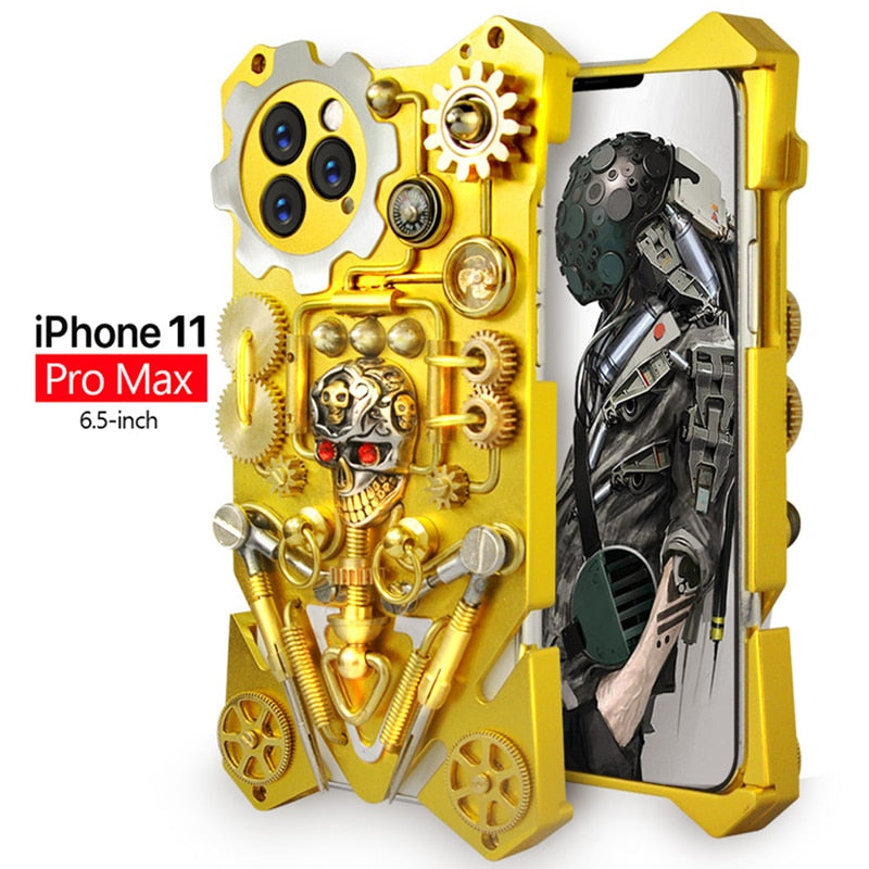 Skanto | Mekanisk Hodeskalle Cyberpunk Stil iPhone Deksel