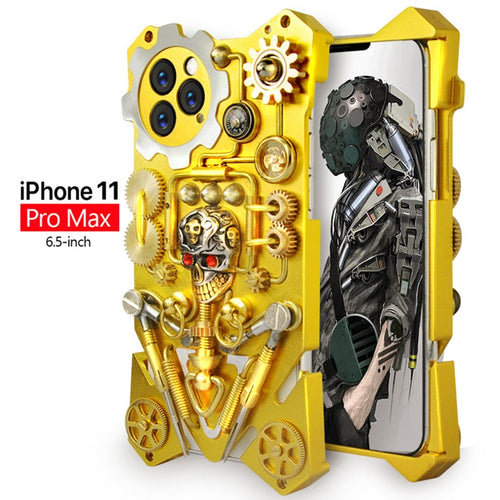 Skanto | Mekanisk Hodeskalle Cyberpunk Stil iPhone Deksel