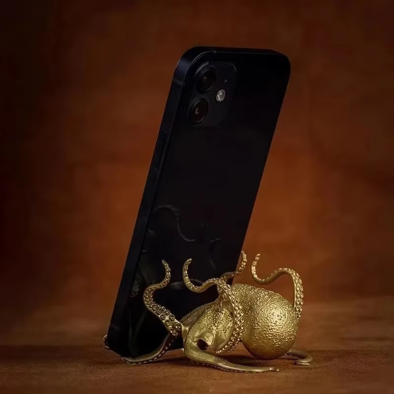 Skanto | Allsidig gyllen blekksprut skrivebordsorganisator & telefonstativ