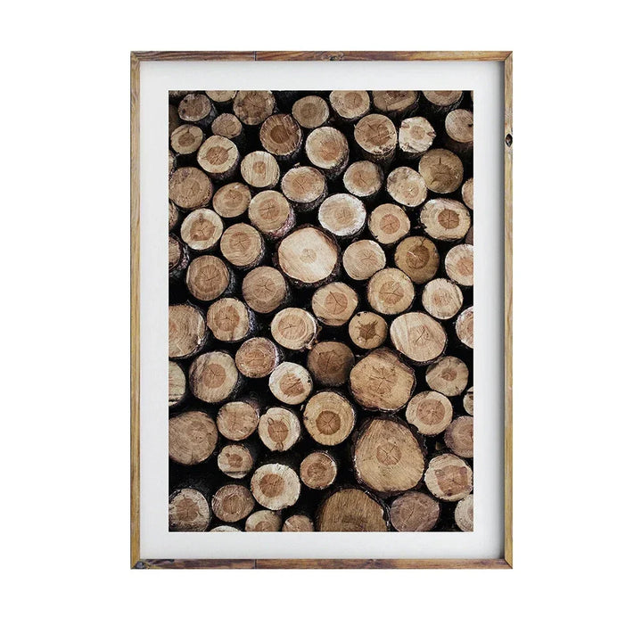 Natural Wood Tree Ring Wall Art Posters Canvas Fine Art Prints Pictures For Modern Farmhouse Living Room Scandinavian Style Home Decor | Skanto