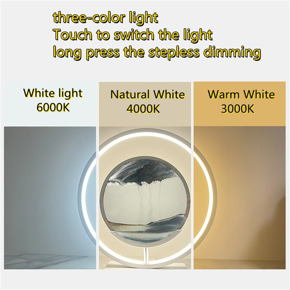 Skanto | 3D LED Flytende Sand Kunst Bordlampe