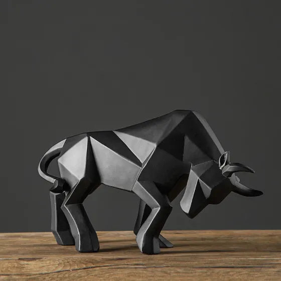 Skanto | YuryFvna Moderne Geometrisk Okse Statue, Ornament, Kafé, Okse Skulpturer, Dyre Figurer, Abstrakt Hotell Hjem Dekorasjon