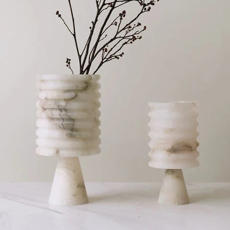 Hvit Onyx Blomster Vase Skanto