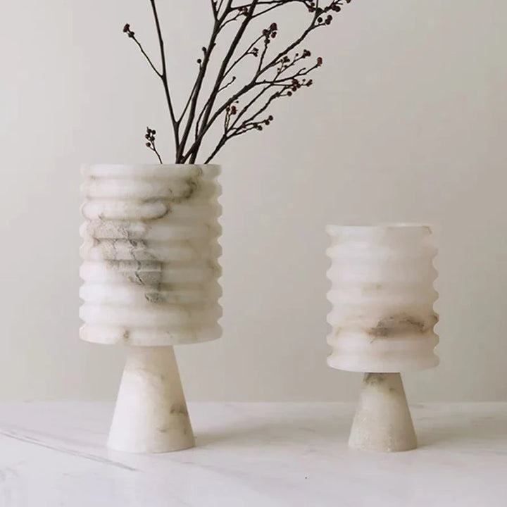 Hvit Onyx Blomster Vase Skanto