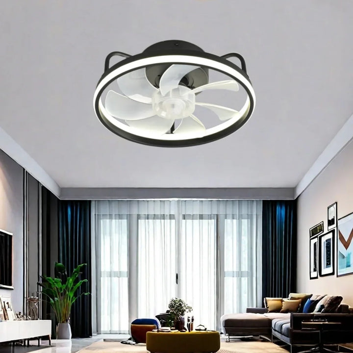 Moderne LED Taklampe Vifte med DC-motor - 6 Hastigheter, Timer, Lav Etasje Loftsvifte, Fjernkontroll Dekorativ Lys | Skanto
