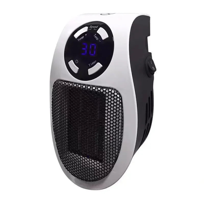 Skanto | ThermoEase 350W Kompakt Varmeapparat | Vegguttak Varmer med Fjernkontroll | LED Skjerm & Timer | 180° Rotasjoner Plugg