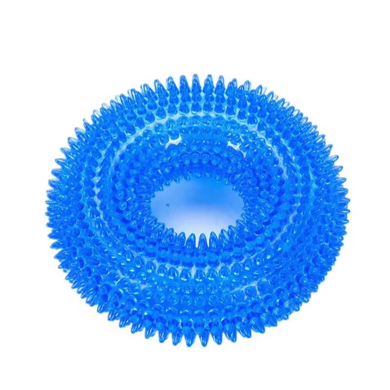 Skanto | Holdbar Interaktivt Squeaky Hundetreningsring - TPR Gummi Tannrensere