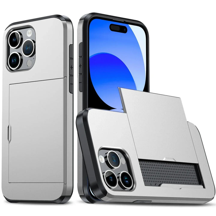 Skanto | LuxShield iPhone-deksel med kortlomme | Slank design | Kortoppbevaring | Beskyttelse og stil