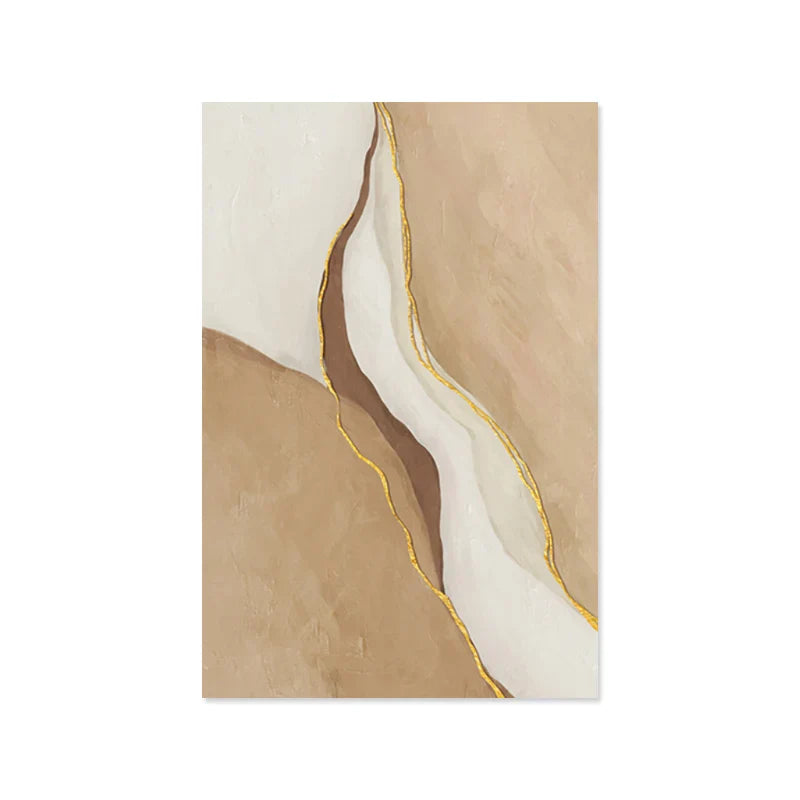 Modern Geometric Abstract Wall Art Prints Gray Beige Brown Canvas Paintings for Living Room Modern Home Interior Decor | Skanto