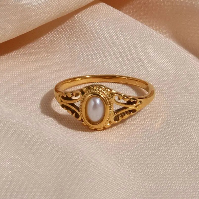 Skanto | 18k vintage inspirert perle ring