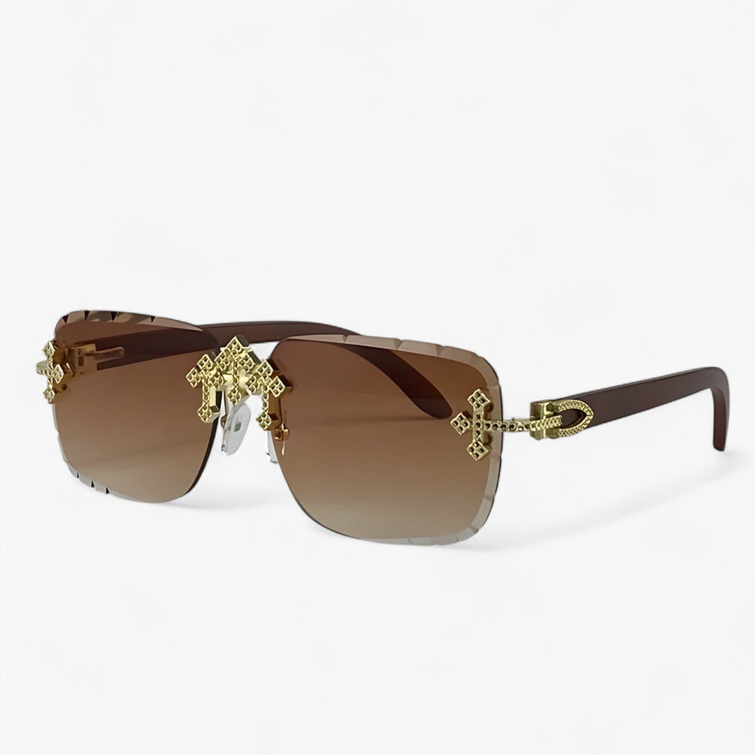 Rimless Steampunk Sunglasses with Metal Details – Nirex | Skanto