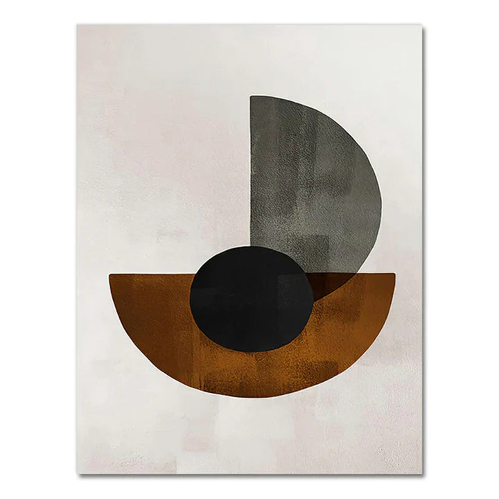 Skanto Scandinavian Minimalist Geometric Dark Neutral Colors Wall Art Fine Art Canvas Prints Modern Abstract Pictures for Living Room Home Decor | Skanto