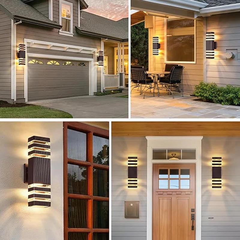 Skanto | LumiBloc LED Utendørs Vegglampe – Moderne IP65 Opp & Ned Design med E27 Sokkel