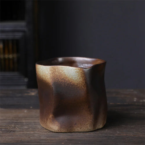 Skanto | Uregelmessig vridd form kopp 9.47 unser/280 ml keramisk kaffekopp te-kopp uten håndtak polykromatisk kreativ keramiske kopper kaffekopper retro