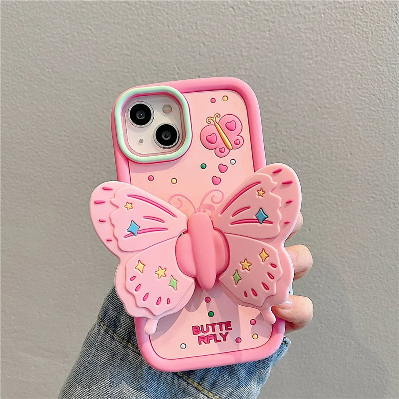 Skanto | Nydelig 3D Faltet Sommerfugl Støtsikker iPhone Etui
