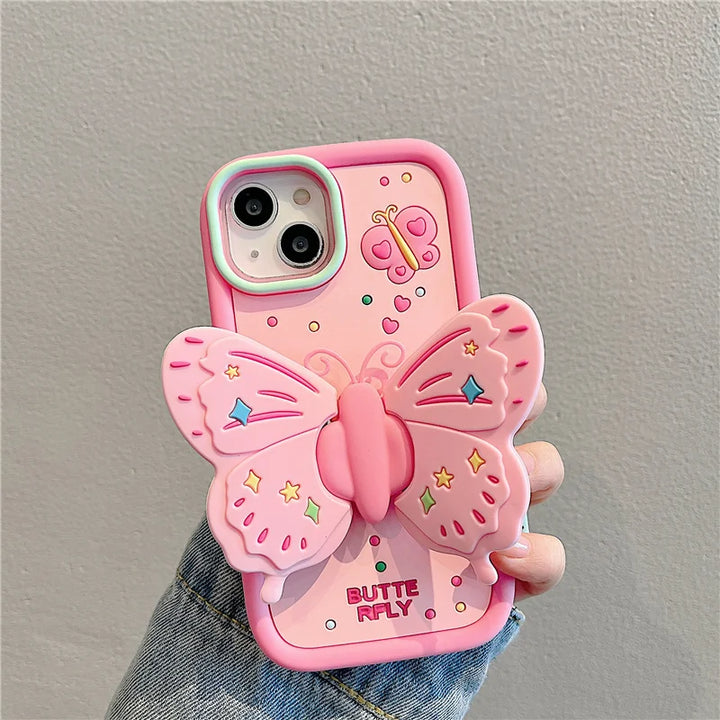 Skanto | Nydelig 3D Faltet Sommerfugl Støtsikker iPhone Etui