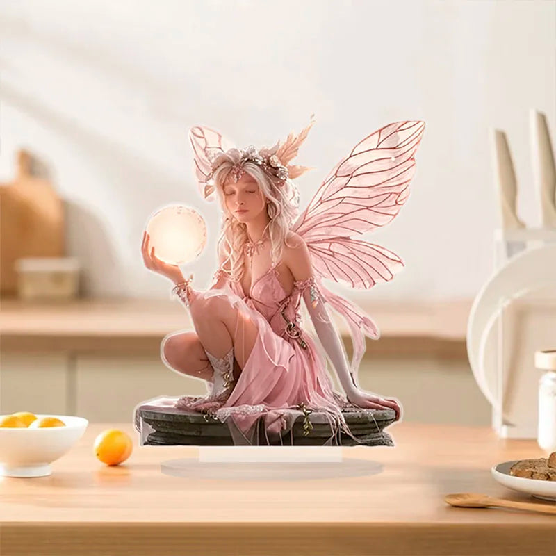 Skanto | Celestia Akryl Borddekorasjon Engel | Eventyrstativ | 18 cm | Gave & Fotorekvisitt