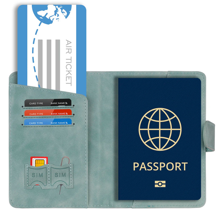 Skanto | Passholder Travello | RFID-beskyttelse | Ekte lærutseende | For kvinner og menn