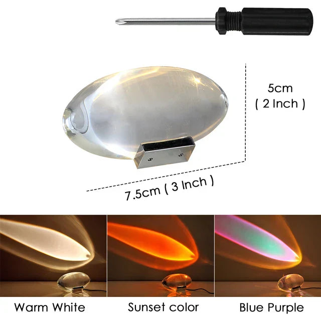 Skanto | Crystal LED Bordlampe "Eye of the Sky" – Italiensk Design Nattbord Prosjektorlampe for Stue og Soverom Dekorasjon