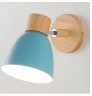 Skanto | LumoNord Makaron Vegglampe | Tre & Metall | 90° svingbar lampehode | Skandinavisk design | E27-sokkel (uten lyspære)