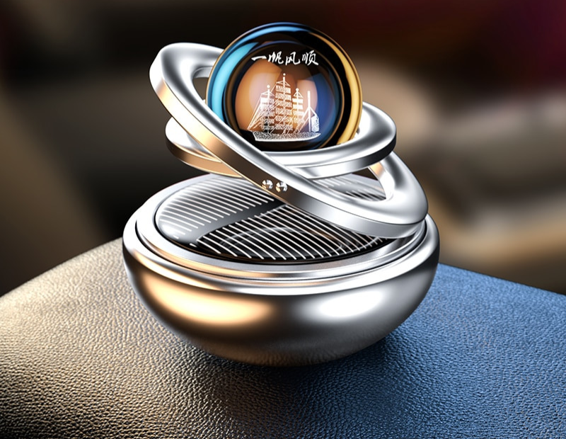 Norvo | Bil Luftfrisker | Solcelledrevet | 360° Duftfordeling | Luksuriøs Design | 4 Farger