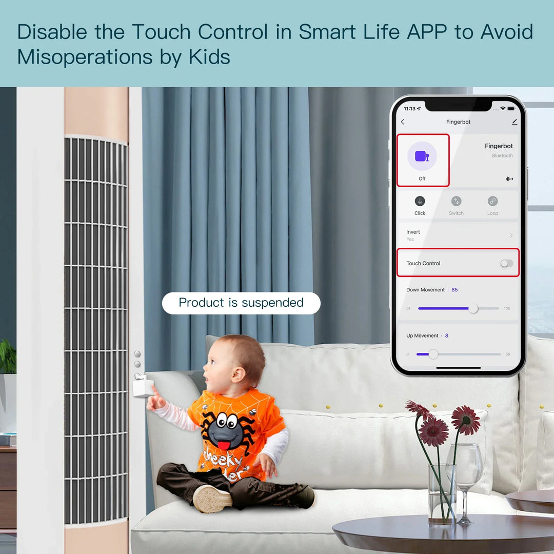 Tuya Fingerbot Knapptaster - Wifi Programmerbar Kontroll via SmartLife Google Alexa Apps