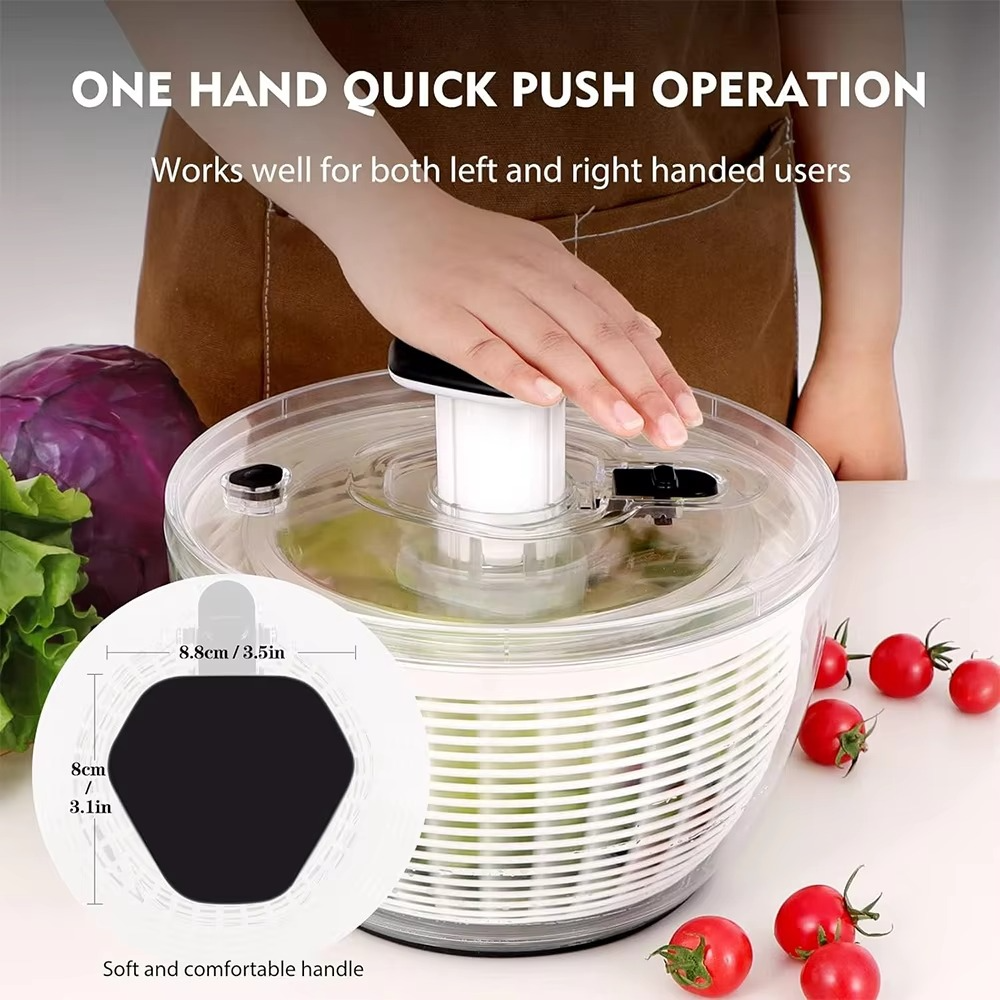 Skanto | 6.3 QT Enhånds Salatslynge med Enkel Trykk Tørkesystem