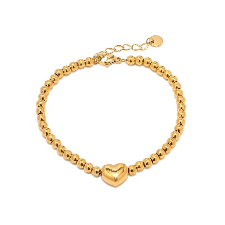 Skanto | 18k Klassisk Beaded Hjerte Armbånd