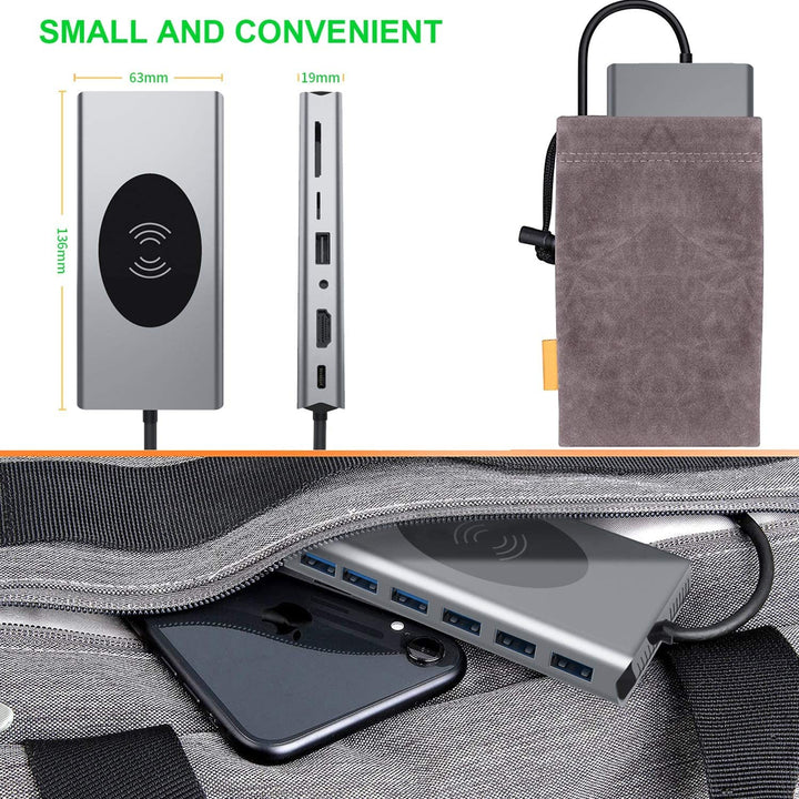 Skanto | 15i1 USB-C Trådløs Lading Docking Stasjon